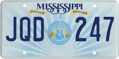 MS license plate JQD247