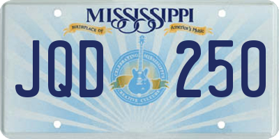 MS license plate JQD250