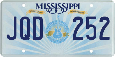 MS license plate JQD252