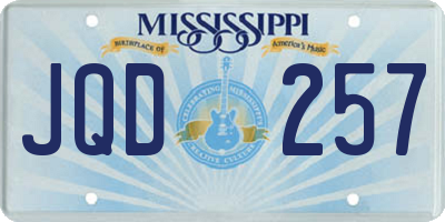 MS license plate JQD257