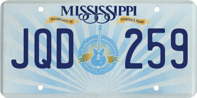 MS license plate JQD259