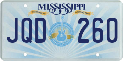 MS license plate JQD260
