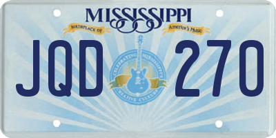 MS license plate JQD270