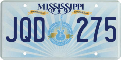 MS license plate JQD275
