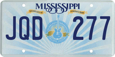 MS license plate JQD277