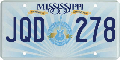 MS license plate JQD278