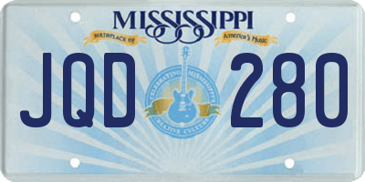 MS license plate JQD280