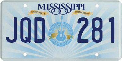 MS license plate JQD281