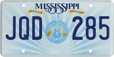 MS license plate JQD285