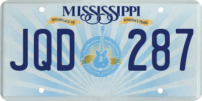 MS license plate JQD287