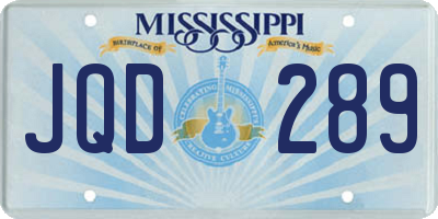 MS license plate JQD289