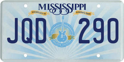 MS license plate JQD290