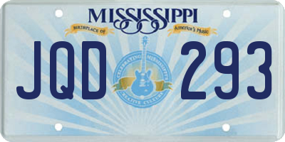 MS license plate JQD293
