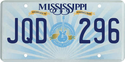 MS license plate JQD296