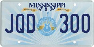 MS license plate JQD300