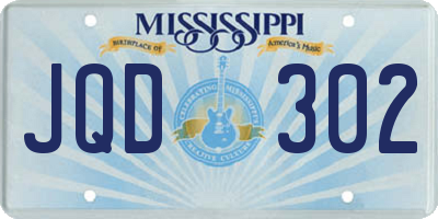 MS license plate JQD302