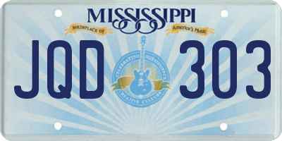 MS license plate JQD303