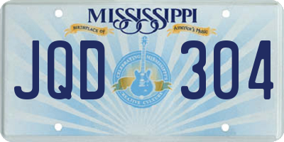MS license plate JQD304
