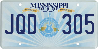 MS license plate JQD305