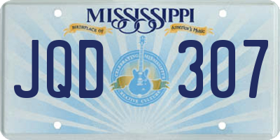 MS license plate JQD307