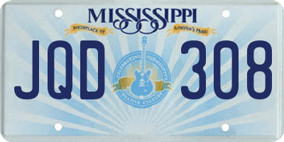 MS license plate JQD308