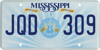 MS license plate JQD309