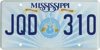 MS license plate JQD310