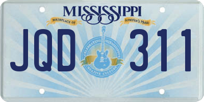MS license plate JQD311
