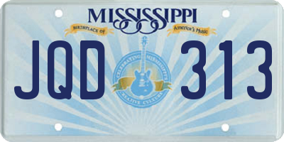 MS license plate JQD313