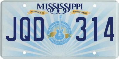 MS license plate JQD314