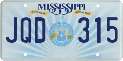 MS license plate JQD315