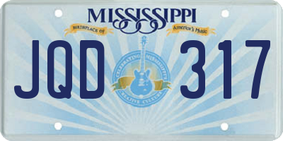 MS license plate JQD317