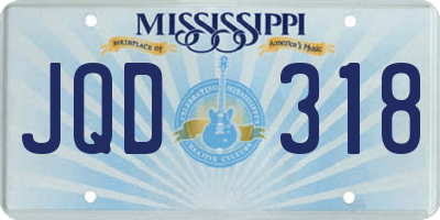 MS license plate JQD318
