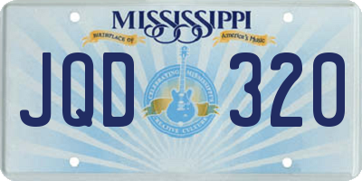 MS license plate JQD320