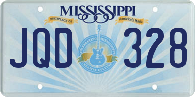 MS license plate JQD328