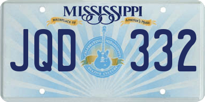 MS license plate JQD332