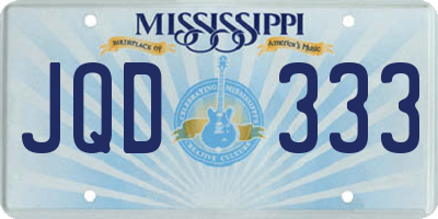 MS license plate JQD333