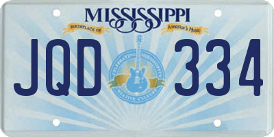 MS license plate JQD334