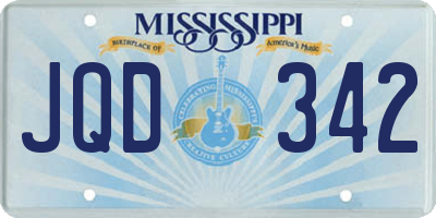 MS license plate JQD342