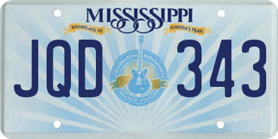 MS license plate JQD343