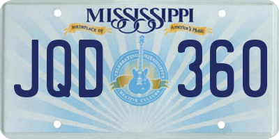 MS license plate JQD360