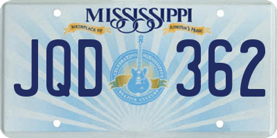 MS license plate JQD362