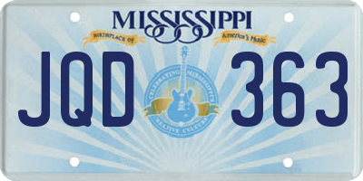 MS license plate JQD363
