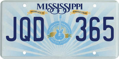 MS license plate JQD365