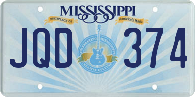 MS license plate JQD374