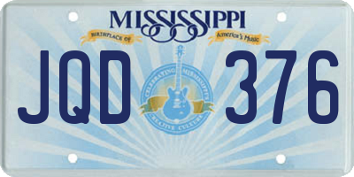 MS license plate JQD376