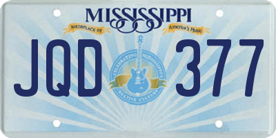 MS license plate JQD377