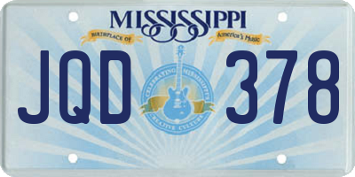 MS license plate JQD378