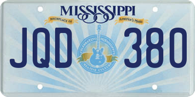 MS license plate JQD380