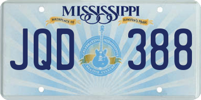 MS license plate JQD388